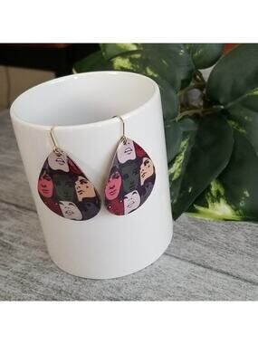 ZAD multicolor faces teardrop dangle earrings NEW